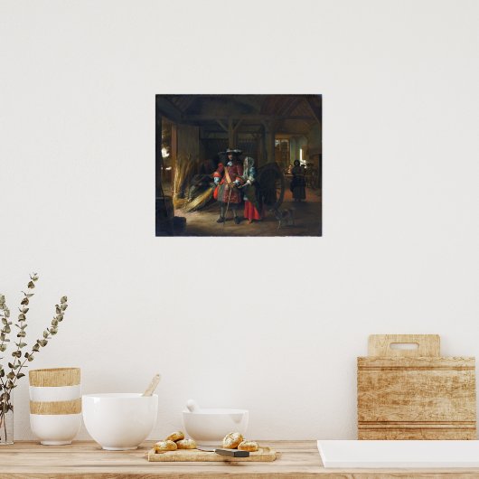 De Hooch - het betalen van de gijzelheid Poster (Keuken)