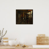 De Hooch - Interieur met een jong koppel Poster (Keuken)