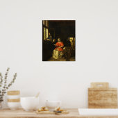 De Hooch - Interieur met een jonge vrouw die een b Poster (Keuken)