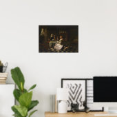 De Hooch - Interieur met vier personen Poster (Thuiskantoor)