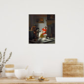 De Hooch - Man voorleesbrief aan een vrouw Poster (Keuken)