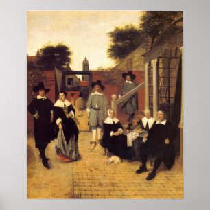 De Hooch - Nederlands gezin 1662 Poster