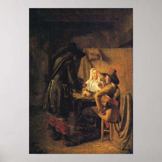 De Hooch - Tric Trac Speler Poster (Voorkant)