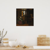 De Hooch - Vrouw die een brief leest 1664 Poster (Keuken)