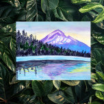 De Hood Sunrise aan het Lost Lake CUSTOM Briefkaart<br><div class="desc">Het schilderij van de waterverf van de zonneopstand van de Hood,  geïnspireerd door een bezoek aan het Lost Lake. Handschilderd door mij voor jou. Voeg of geef uw eigen tekst toe als u het wilt aanpassen. Bekijk mijn winkel voor meer leuke spullen!</div>