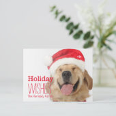 De hoofd en goofy glimlach van een gelukkige hond feestdagenkaart (Staand voorkant)