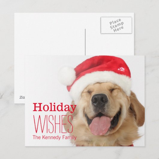 De hoofd en goofy glimlach van een gelukkige hond feestdagenkaart (Voorkant / Achterkant)