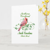 De hoofd Vogel van de Staat van Noord-Carolina Kaart (Gele Bloem)