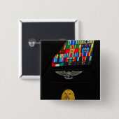 De hoofdbadge van de bevelkapitein vierkante button 5,1 cm (Voorkant /achterkant)