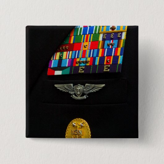 De hoofdbadge van de bevelkapitein vierkante button 5,1 cm (Voorkant)