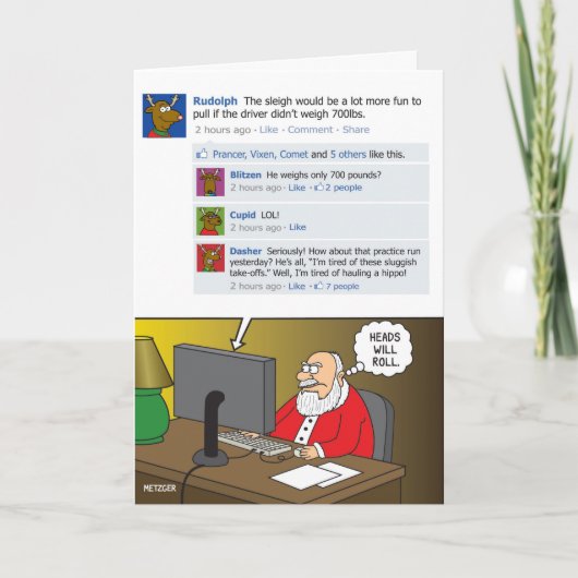 De hoofden zullen rollen feestdagen kaart (Voorkant)