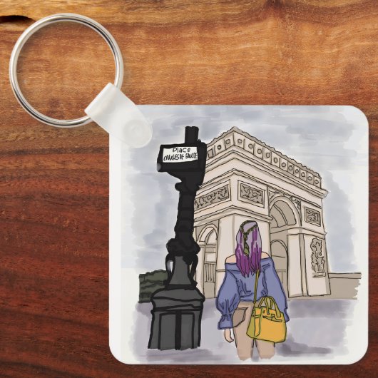 De hoofdplaats is Charles de Gaulle Paris. Sleutelhanger (Voorkant)