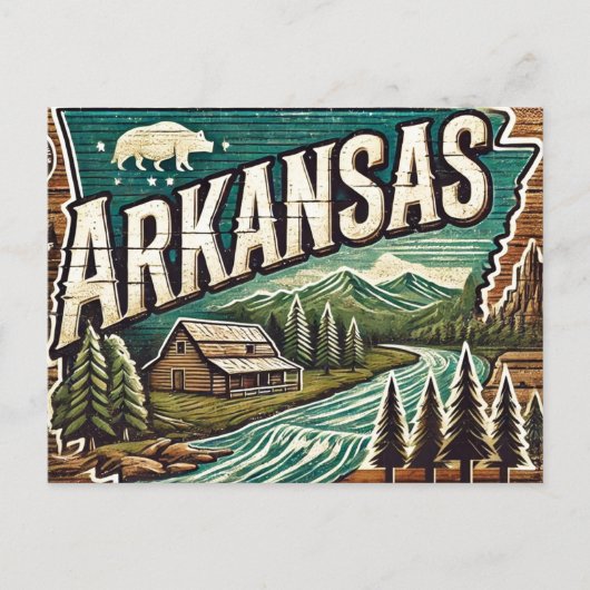 De hoofdplaats is Grunge Arkansas Briefkaart (Voorkant)