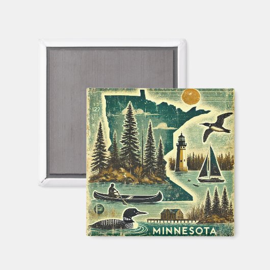 De hoofdplaats is Grunge Minnesota Magneet (Voorkant / Achterkant)