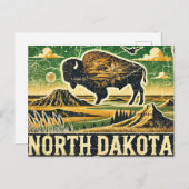 De hoofdplaats is Grunge North Dakota Briefkaart (Voorkant / Achterkant)