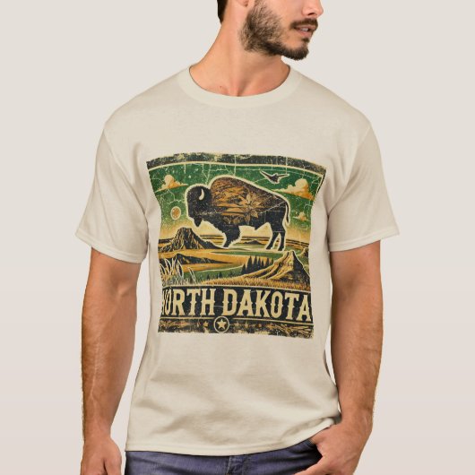 De hoofdplaats is Grunge North Dakota T-shirt (Voorkant)