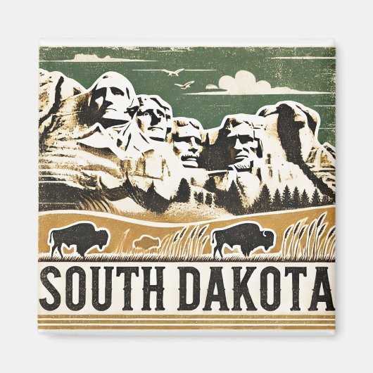 De hoofdplaats is Grunge South Dakota Magneet (Voorkant)