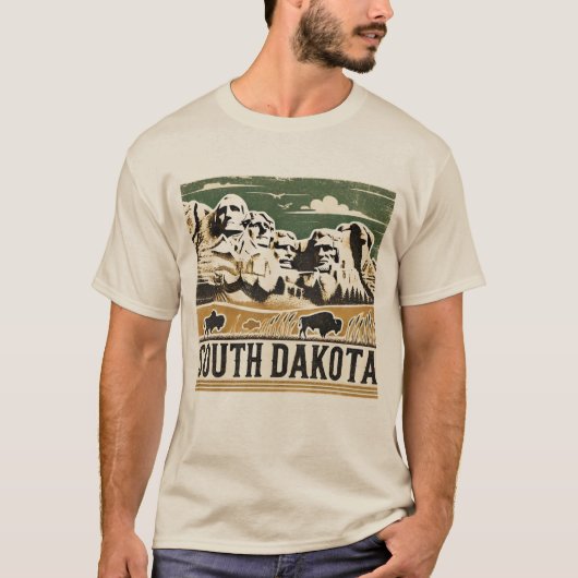 De hoofdplaats is Grunge South Dakota T-shirt (Voorkant)