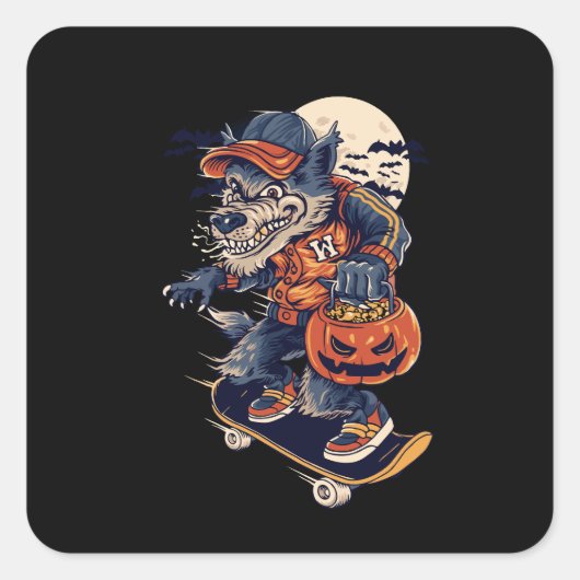 De hoofdplaats is Halloweeen Vierkante Sticker (Voorkant)