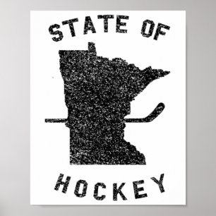 De hoofdplaats is Hockey Minnesota Poster
