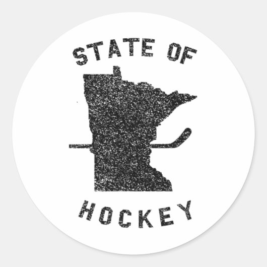 De hoofdplaats is Hockey Minnesota Ronde Sticker (Voorkant)