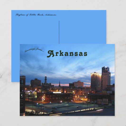 De hoofdplaats is Little Rock Arkansas Briefkaart (Voorkant / Achterkant)