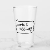 De hoofdplaats is Pee-Ay Pennsylvania Glas (Voorkant)