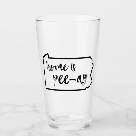 De hoofdplaats is Pee-Ay Pennsylvania Glas (Voorkant)