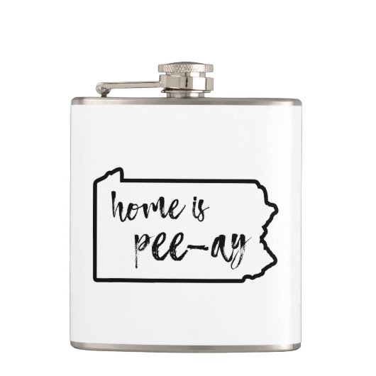 De hoofdplaats is Pee-Ay Pennsylvania Heupfles (Voorkant)