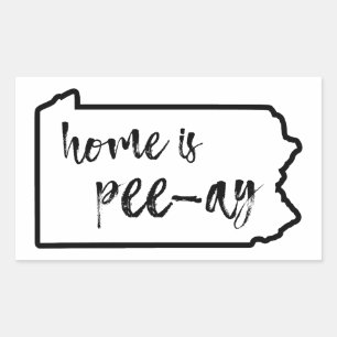 De hoofdplaats is Pee-Ay Pennsylvania Rechthoekige Sticker