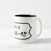 De hoofdplaats is Pee-Ay Pennsylvania Tweekleurige Koffiemok (Voorkant rechts)