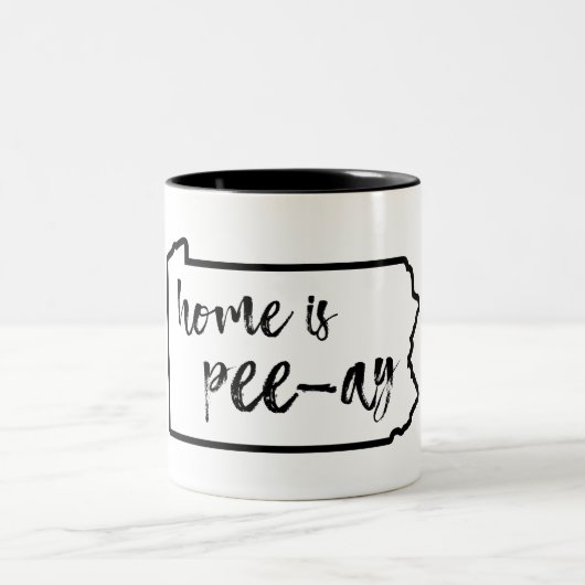 De hoofdplaats is Pee-Ay Pennsylvania Tweekleurige Koffiemok (Center)
