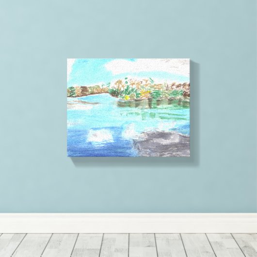 De hoofdplaats is Port St. Lucie FL. Canvas Afdruk (Insitu (Houten vloer))