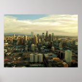 De hoofdplaats is Seattle Washington Skyscrapers Poster (Voorkant)