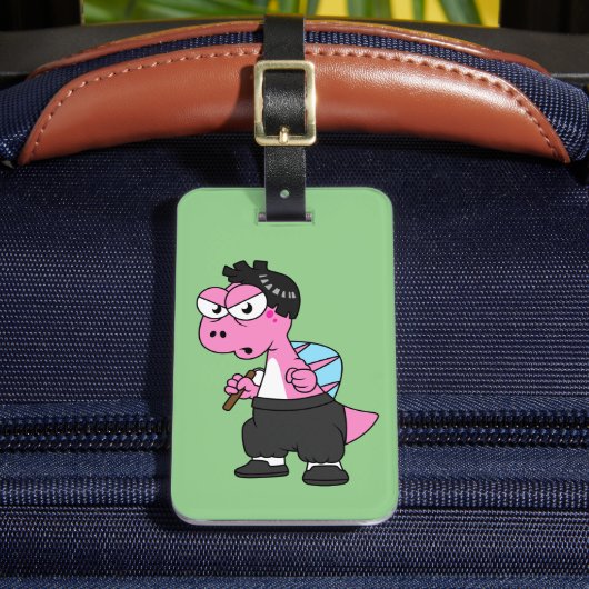 De hoofdplaats is Spinosaurus Bruce Lee. Bagagelabel (Voorkant Insitu 2)