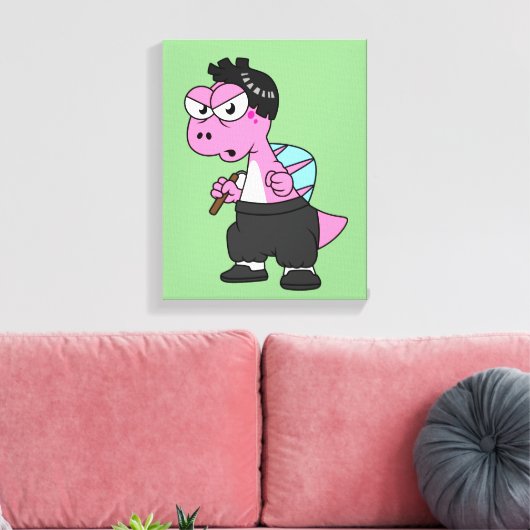 De hoofdplaats is Spinosaurus Bruce Lee. Canvas Afdruk (Insitu (Woonkamer))