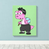 De hoofdplaats is Spinosaurus Bruce Lee. Canvas Afdruk (Insitu (Houten vloer))