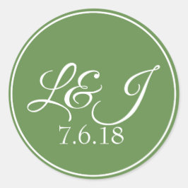 De hoofdsteden en huwelijksdatum van Leaf Green &  Ronde Sticker