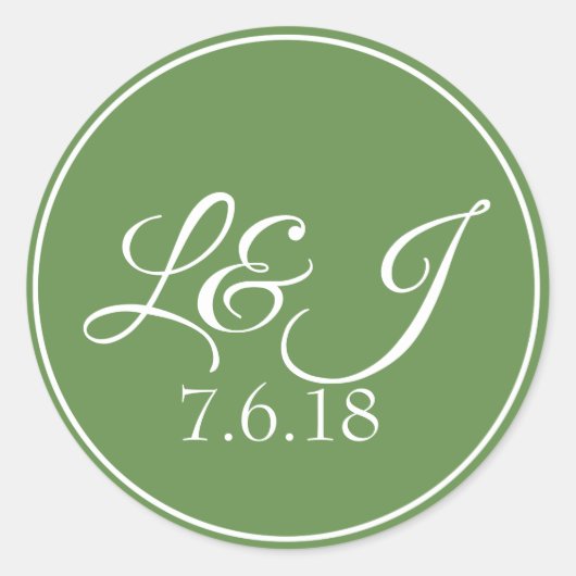 De hoofdsteden en huwelijksdatum van Leaf Green &  Ronde Sticker (Voorkant)