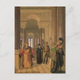 De hoofdtrap van het Louvre, 1817 Briefkaart