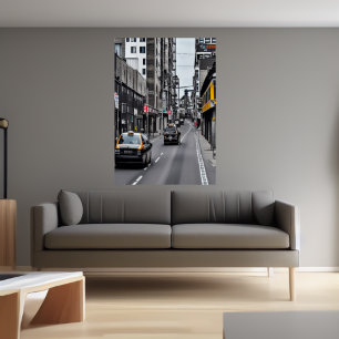 De hoofdweg van mijn stad   AI Art Poster