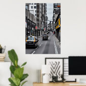 De hoofdweg van mijn stad | AI Art Poster (Thuiskantoor)