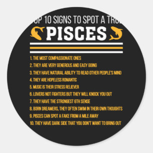 De hoogste 10 signalen om een ware pisces te plaat ronde sticker