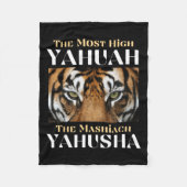 De hoogste Yahuah en de Mashiach Yahusha Fleece Deken (Voorkant)