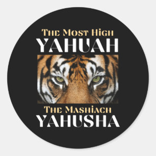 De hoogste Yahuah en de Mashiach Yahusha Ronde Sticker