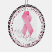 de hoop houden op roze borstkanker in roze ribben keramisch ornament (Links)
