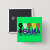 DE HOOP VAN OBAMA OVER DE DIVIDES VIERKANTE BUTTON 5,1 CM (Voorkant /achterkant)