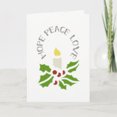 De hoop, Vrede, houdt van Minimalistische Hulst en Feestdagen Kaart (Voorkant)