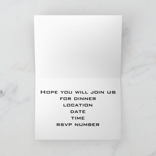 DE HOOP ZAL U VAN DE V.S. VOOR DINER-UITNODIGING (Binnen)