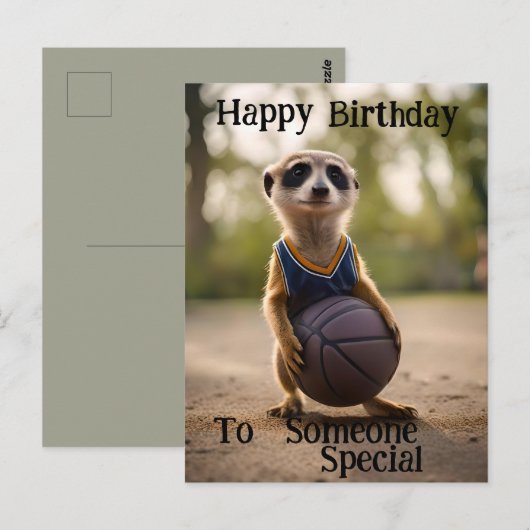 "De Hoopster Baby Meerkat" Verjaardag Briefkaart (Voorkant / Achterkant)